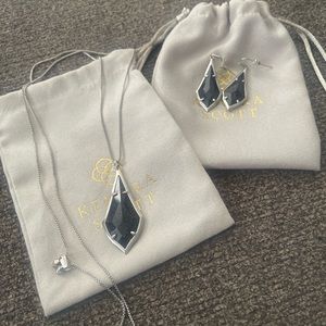 Kendra Scott, Navy and silver earrings and necklace brand new without tags!